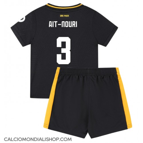 Maglie da calcio Wolves Rayan Ait-Nouri #3 Seconda Maglia Bambino 2024-25 Manica Corta (+ Pantaloni corti)